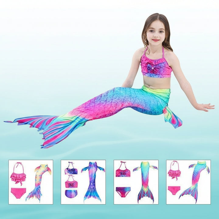 Girls Swimwear Mermaid Costume Fun Swim Set - Image 3