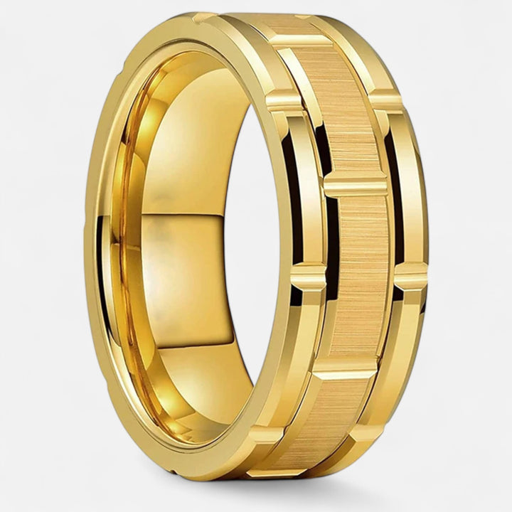 Celzoir | Bague Classy Homme 8mm en Acier Inoxydable – Design à Double Rainure