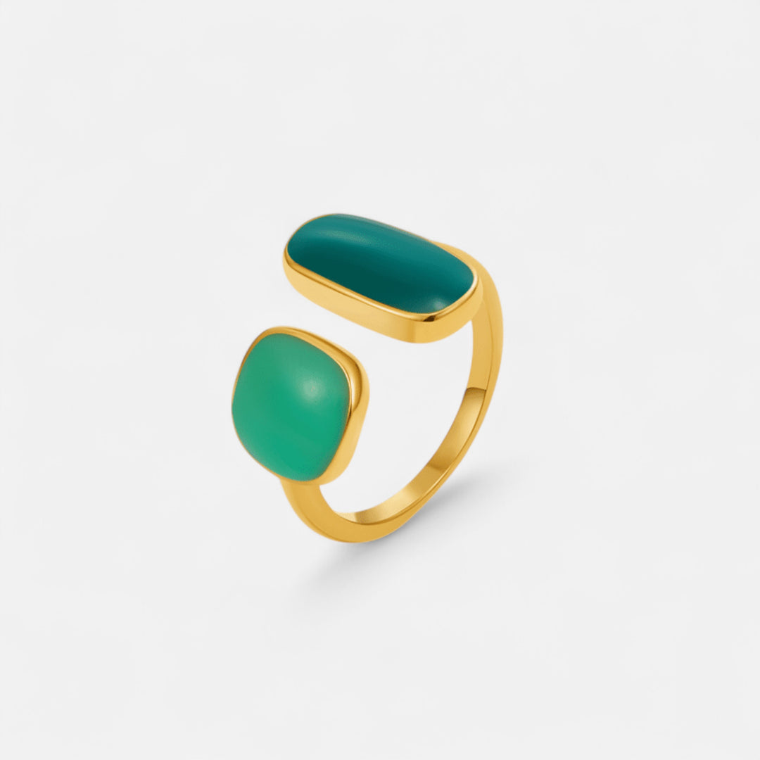 Celzoir | Bague Femme Aigue-Marine Enroulée Dorée