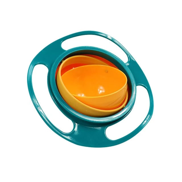 Gyro Bowl Snack Feeding No Spill Gyroscopic Movement Anti Plastic Colander Lid Set - Image 10