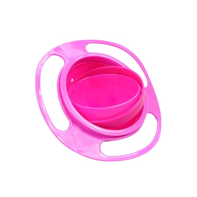 Gyro Bowl Snack Feeding No Spill Gyroscopic Movement Anti Plastic Colander Lid Set - Image 11
