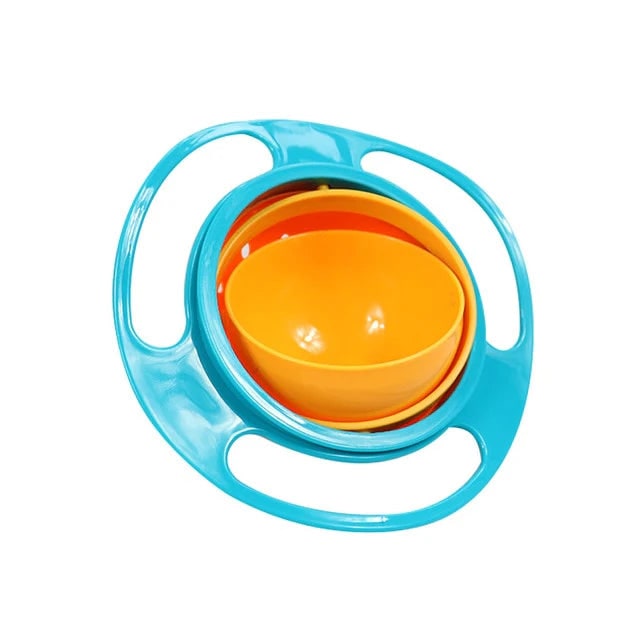 Gyro Bowl Snack Feeding No Spill Gyroscopic Movement Anti Plastic Colander Lid Set - Image 9