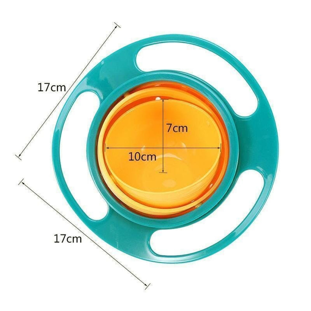 Gyro Bowl Snack Feeding No Spill Gyroscopic Movement Anti Plastic Colander Lid Set - Image 6