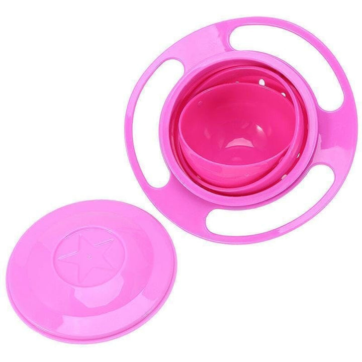 Gyro Bowl Snack Feeding No Spill Gyroscopic Movement Anti Plastic Colander Lid Set - Image 12