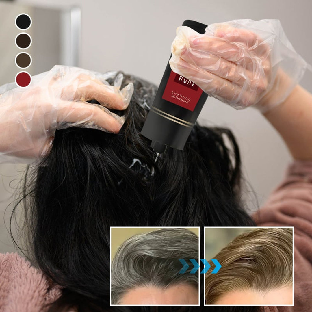 Hair Dye Shampoo Ammonia Free Permanent Coloring For Coverage Pump Bottle - Image 2