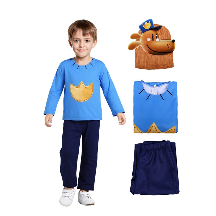 Halloween Costumes Dog Man Costume Childrens Superhero Outfit - Image 1