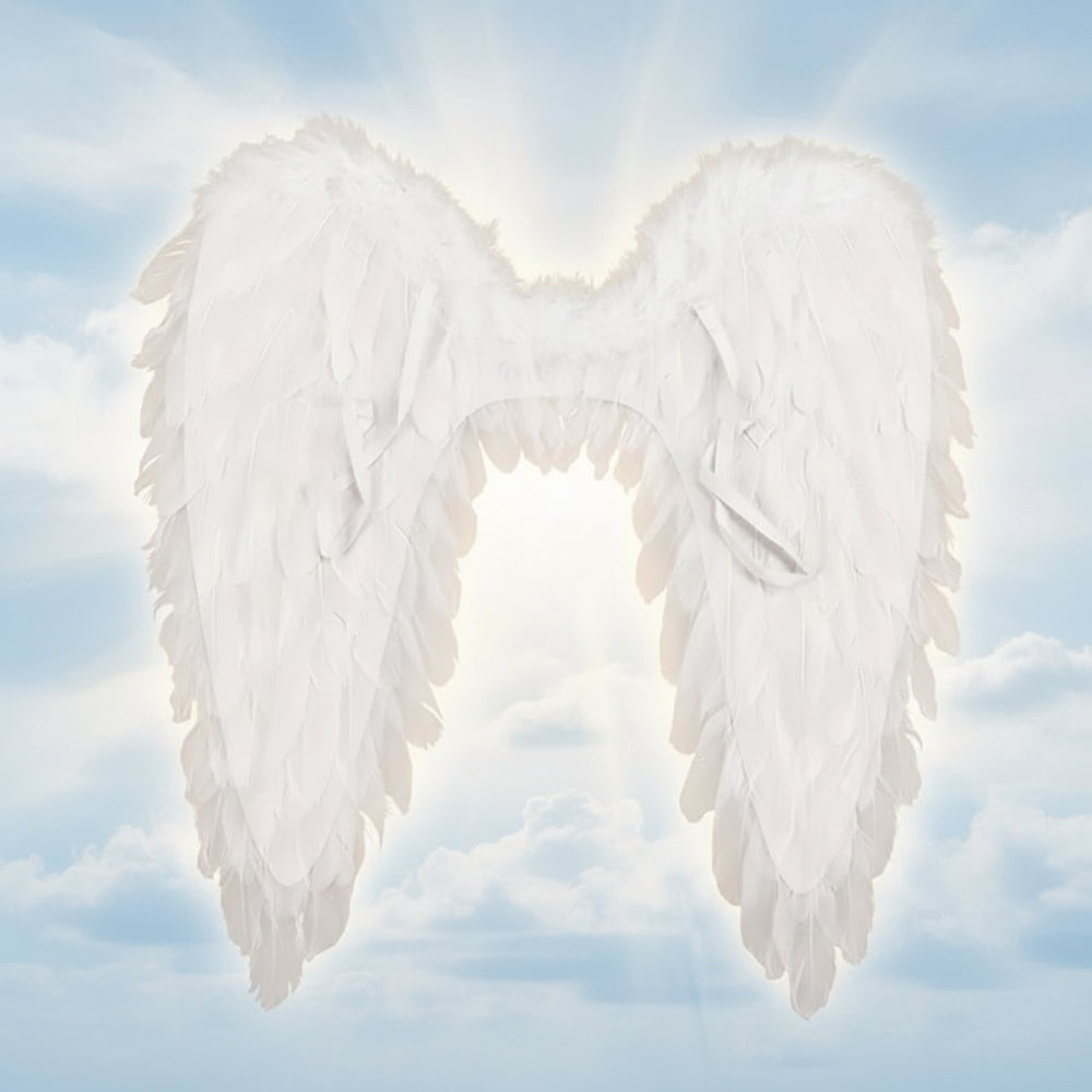Halloween Costumes Halloween Angel Wings Costume Feather Halo Clip-On - Image 1