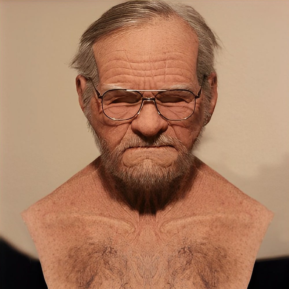 Halloween Mask Old Man Adult Realistic Design Handmade Mask - Image 30
