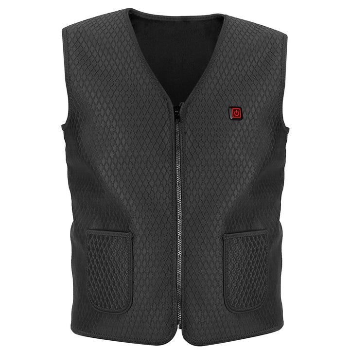 Heated Apparel Electric Vest USB Rechargeable Diamond Quilted Sleeveless With Front Zipper And Pockets - Image 3