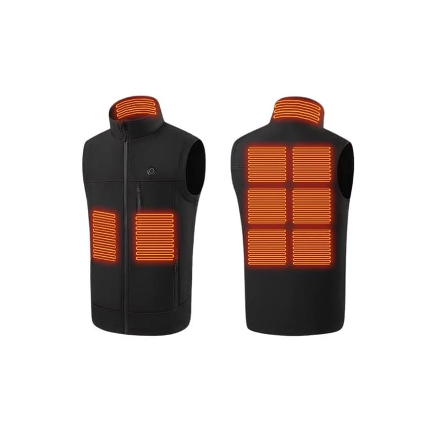 Heated Apparel Vest Full Zip Stand Collar Rechargeable USB Heating Zones