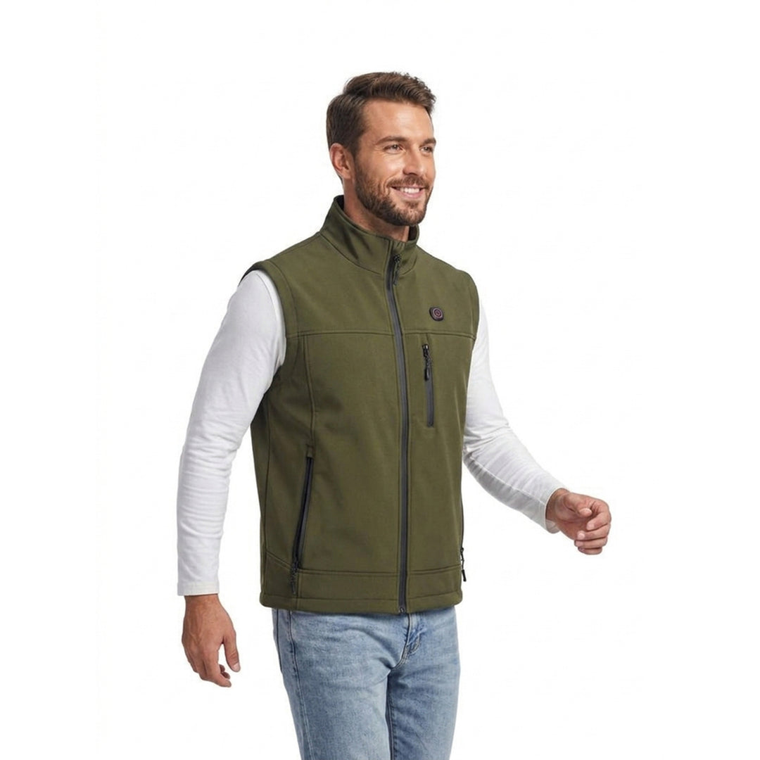 Heated Apparel Vest Full Zip Stand Collar Rechargeable USB Heating Zones - Image 9