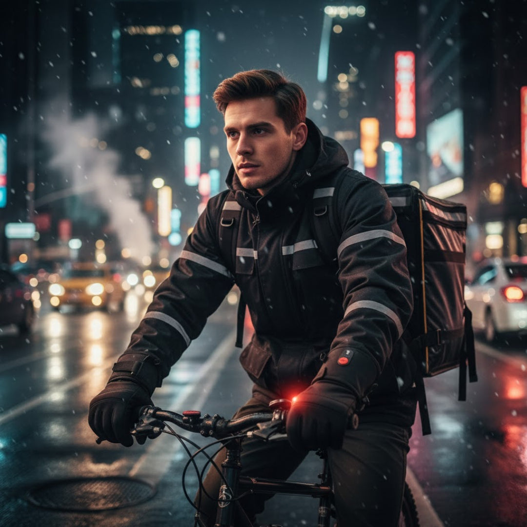 Heated Gloves Electric Warming With Extended Cuffs And Zippered Battery Pocket - Image 2