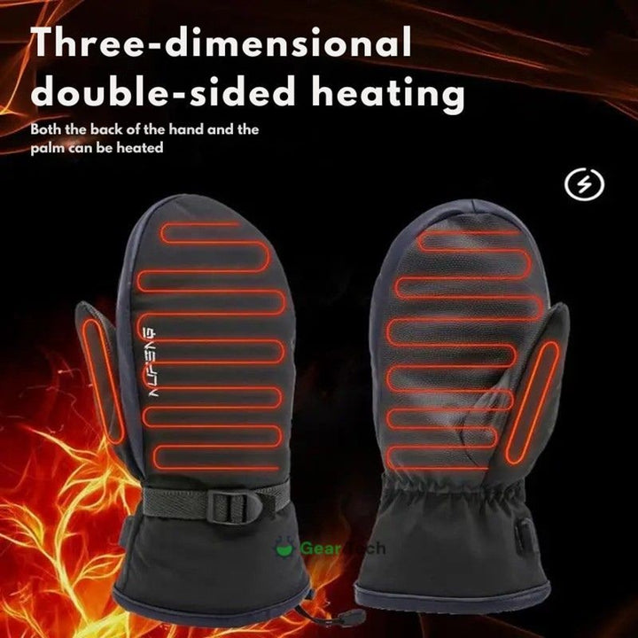Heated Gloves Warming Winter Rechargeable USB Mittens With Visible Heating Elements - Image 2