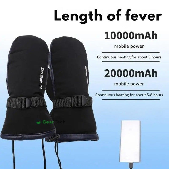 Heated Gloves Warming Winter Rechargeable USB Mittens With Visible Heating Elements - Image 3