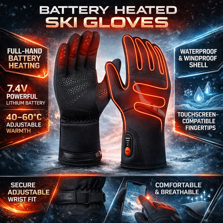 Heated Gloves Winter Thermal For Cycling Skiing With Adjustable Heat Settings - Image 4