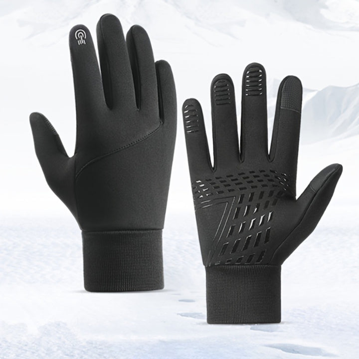 Heated Gloves Winter Touchscreen Fingertips Textured Palms Zipper Pocket For Cycling Skiing - Image 1
