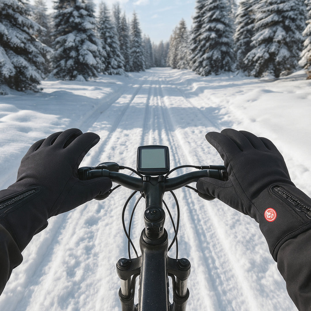 Heated Gloves Winter Touchscreen Fingertips Textured Palms Zipper Pocket For Cycling Skiing - Image 6