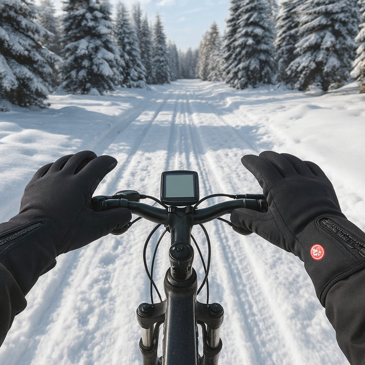 Heated Gloves Winter Touchscreen Fingertips Textured Palms Zipper Pocket For Cycling Skiing - Image 6