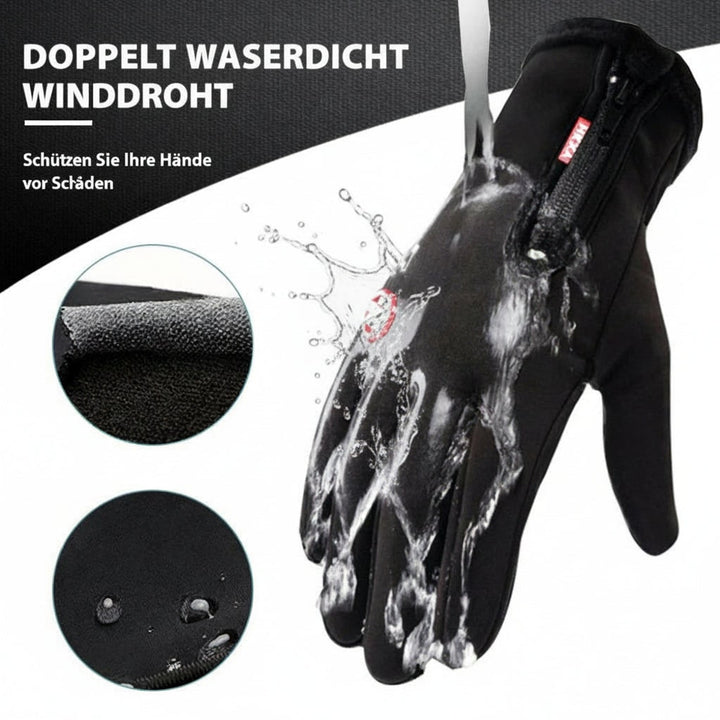 Heated Gloves Winter Touchscreen Fingertips Textured Palms Zipper Pocket For Cycling Skiing - Image 7
