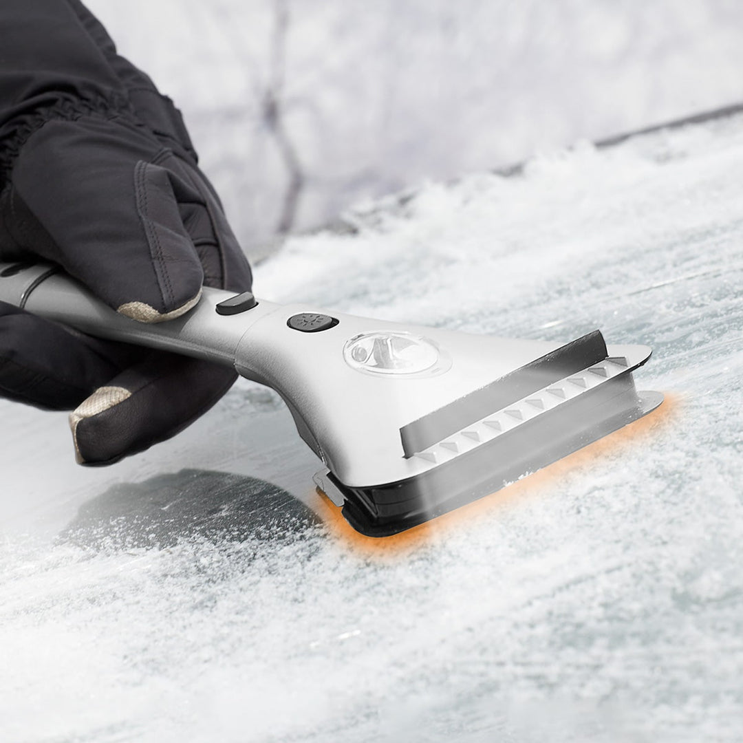 Heated Ice Scraper With Built-in LED Light And 12V Power Cord For Car Windshield Snow Removal - Image 3