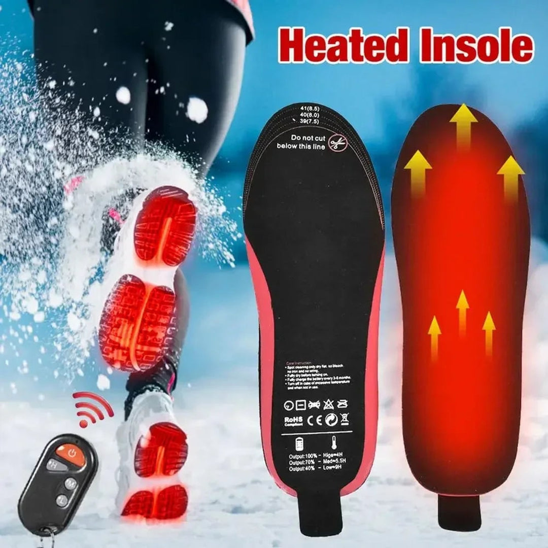 Heated Insoles Rechargeable Foot Warmers With Remote Control Trim To Fit For Outdoor Winter Use - Image 2