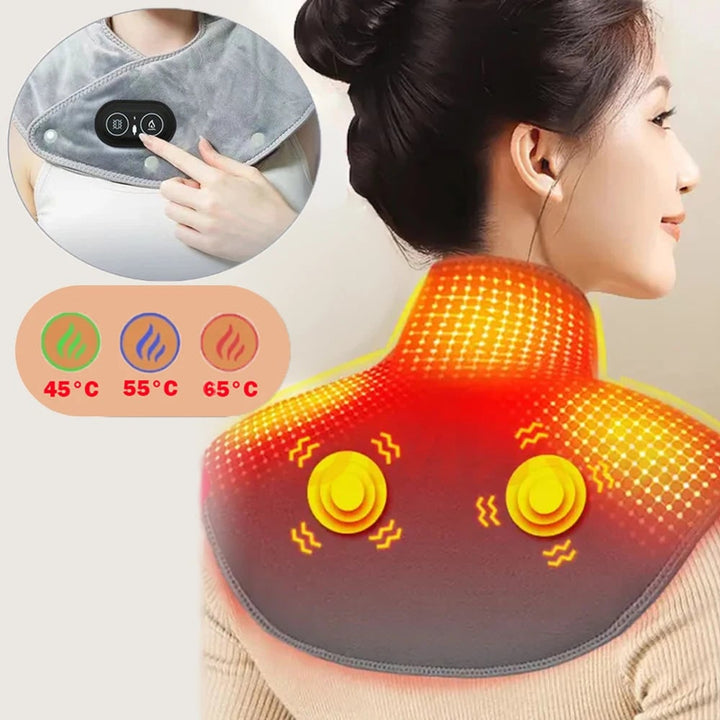 Heated Neck Massager And Shoulder Portable Heating Pad With Vibration Function - Image 1