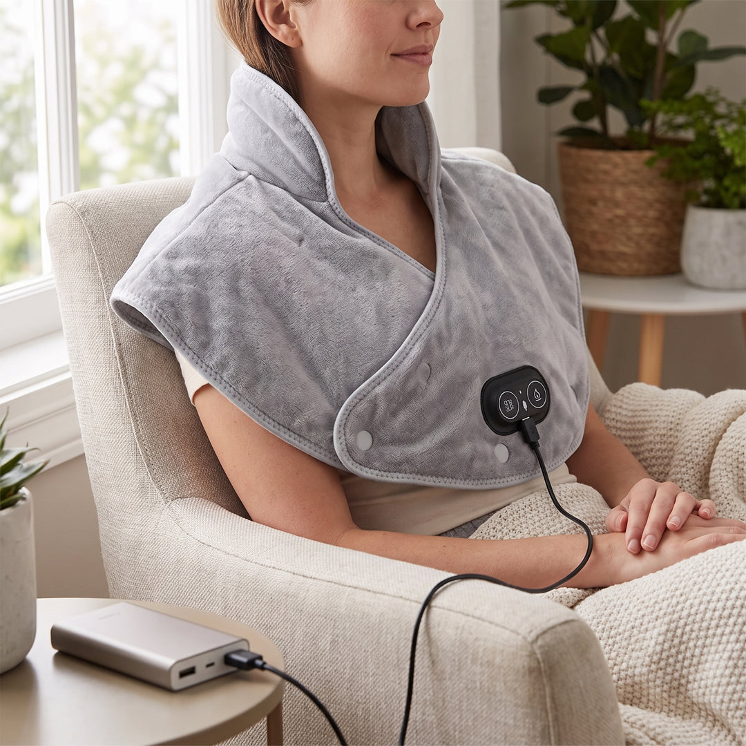 Heated Neck Massager And Shoulder Portable Heating Pad With Vibration Function - Image 8