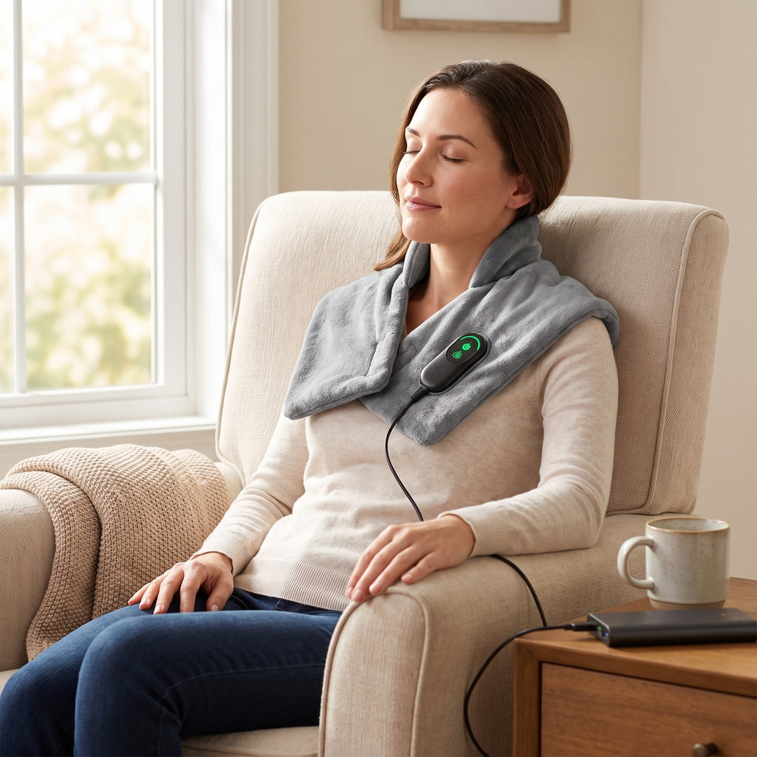 Heated Neck Massager And Shoulder Portable Heating Pad With Vibration Function - Image 7