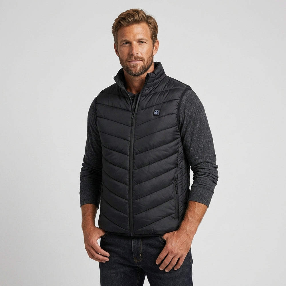 Heated Vest For Men With USB Charging Stand Collar Puffer Sleeveless - Image 2