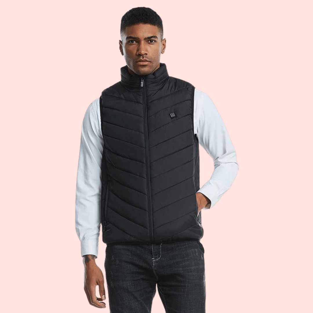 Heated Vest Men Electric Rechargeable Battery Integrated Heating Zones Waterproof Windproof - Image 3