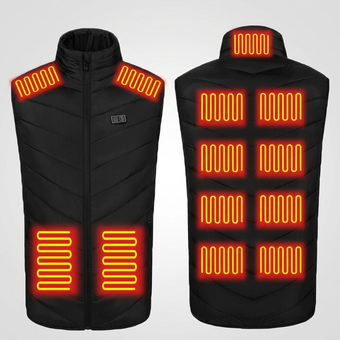 Heated Vest Men With USB Rechargeable Battery Powered Puffer Stand Collar - Image 2