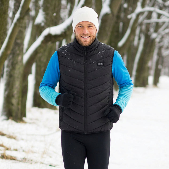 Heated Vest Men With USB Rechargeable Battery Powered Puffer Stand Collar - Image 3