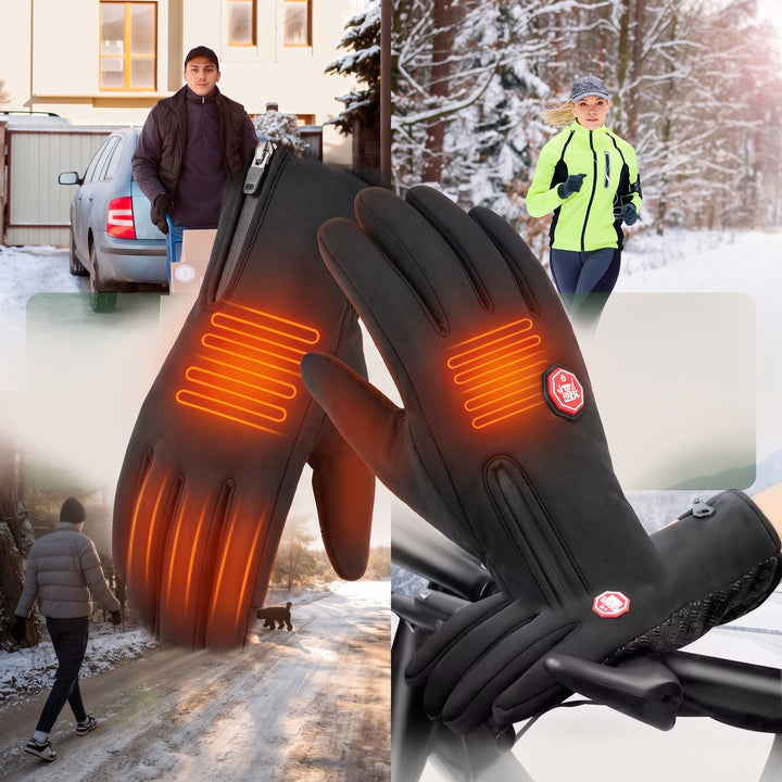 USB Heated Winter Gloves For Thermal Ladies Snow Ski Cycling With Zipper Touchscreen Fingertips And Textured Grip - Image 2