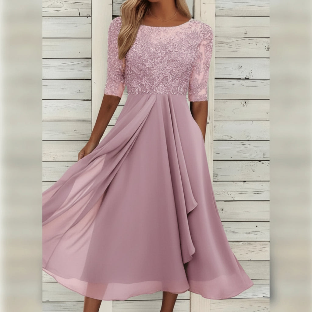 Vestito Lungo Elegante Donna Cerimonia A Linea