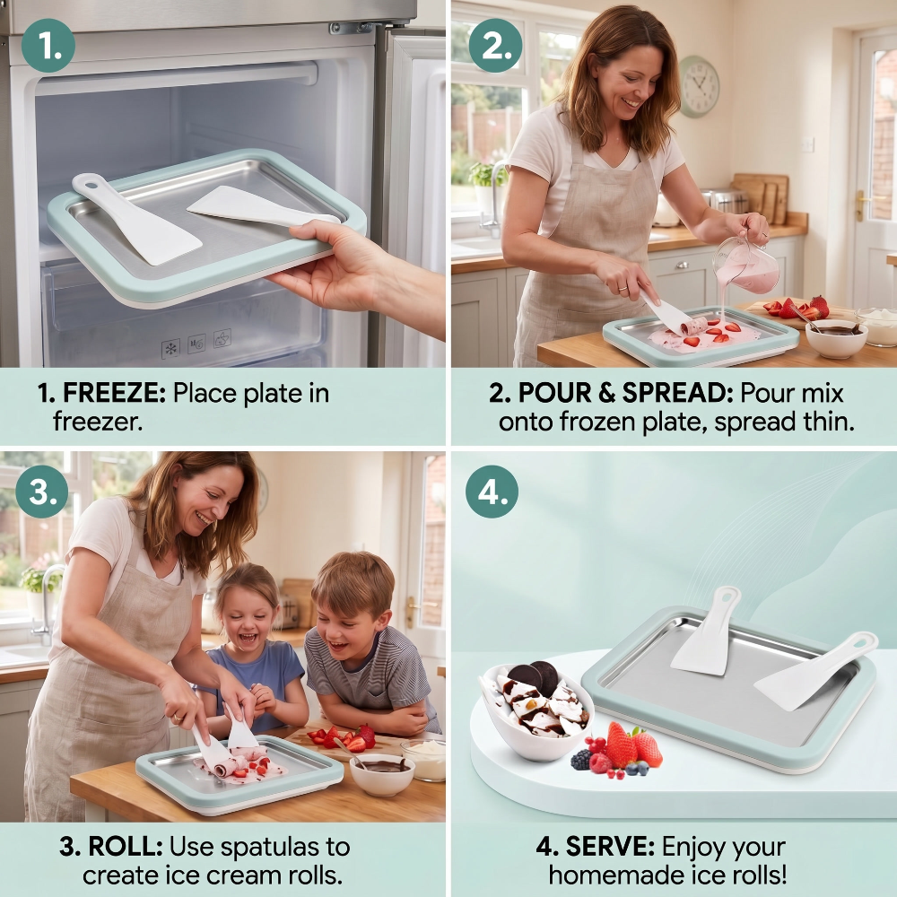 Ice Cream Maker Cooling Home Countertop Portable Compact - Image 6