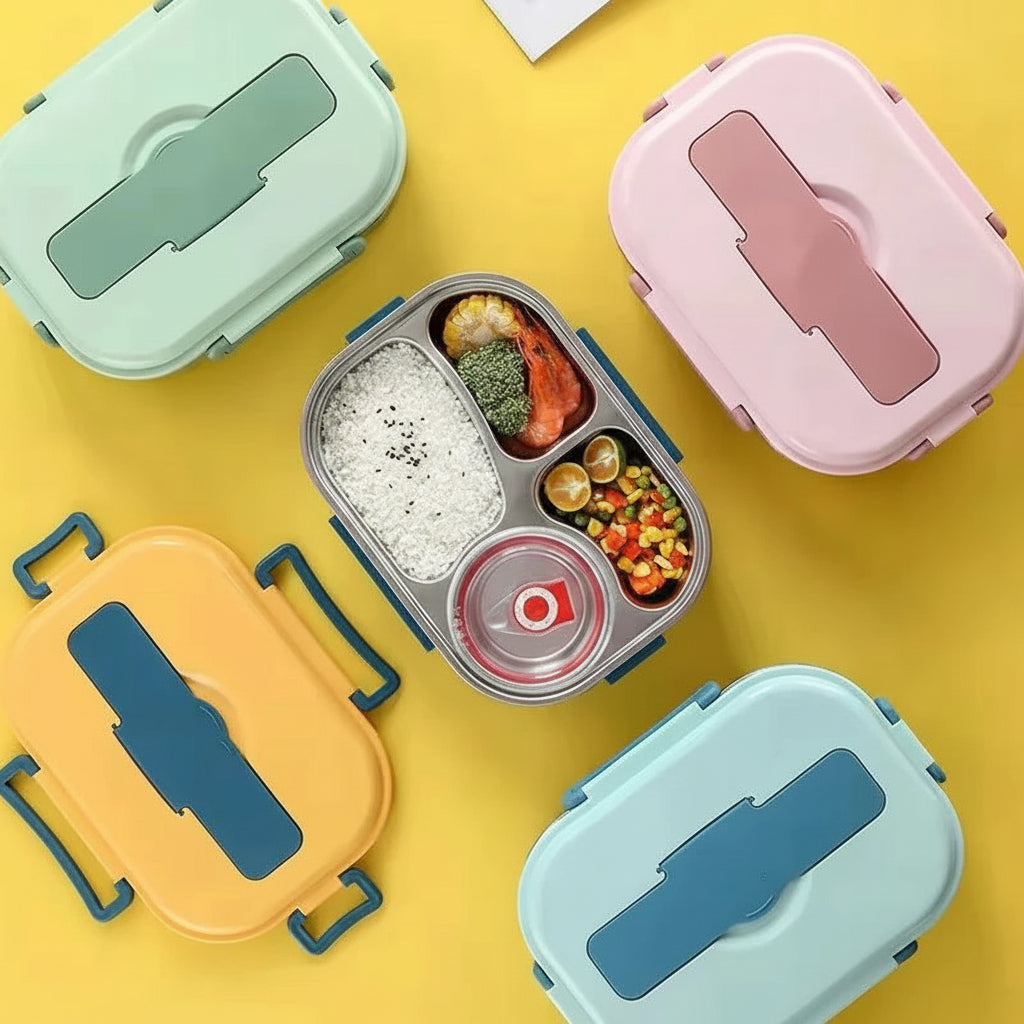 Wander Bento Box Edelstahl 4 Fächer Auslaufsicher Frischhaltung
