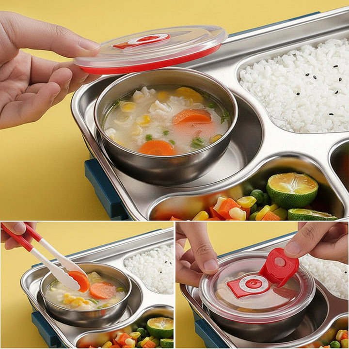 Wander Bento Box Edelstahl 4 Fächer Auslaufsicher Frischhaltung