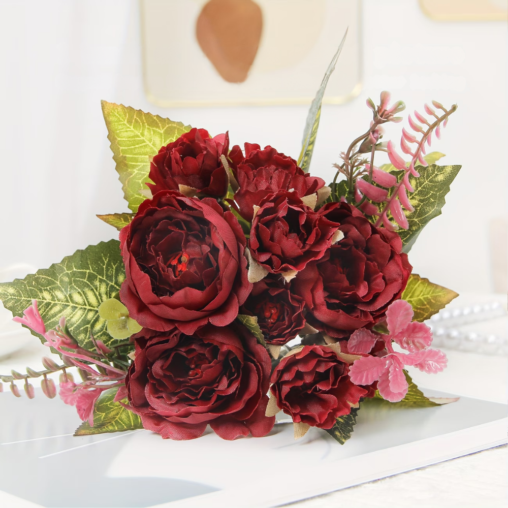 Künstliche Blumen Pfingstrosenstrauß Hochzeitsdekoration Wohnungsdekoration Muttertag