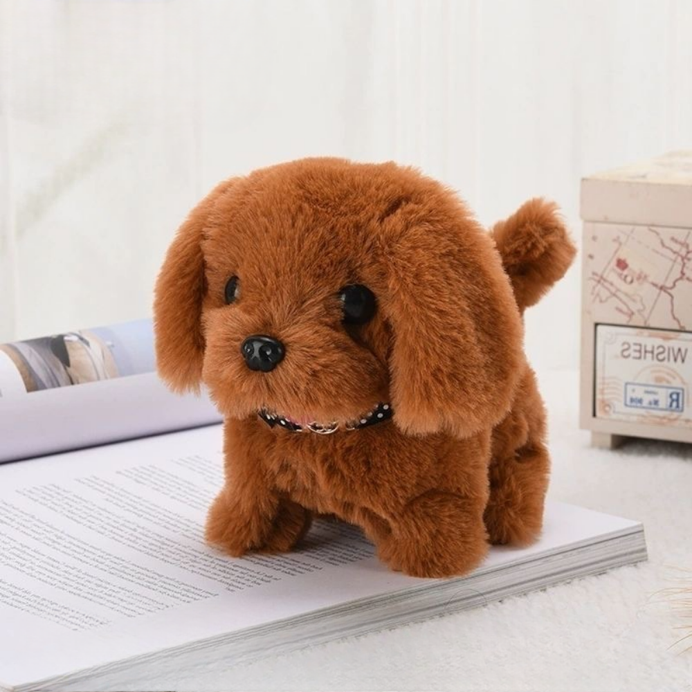 Giocattolo di peluche cane robot interattivo che cammina e abbaia