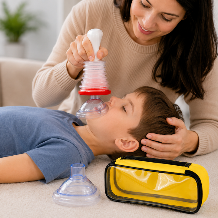Kit di Primo Soccorso con Aspiratore Manuale per Vie Aeree, Strumento di Soccorso per Soffocamento