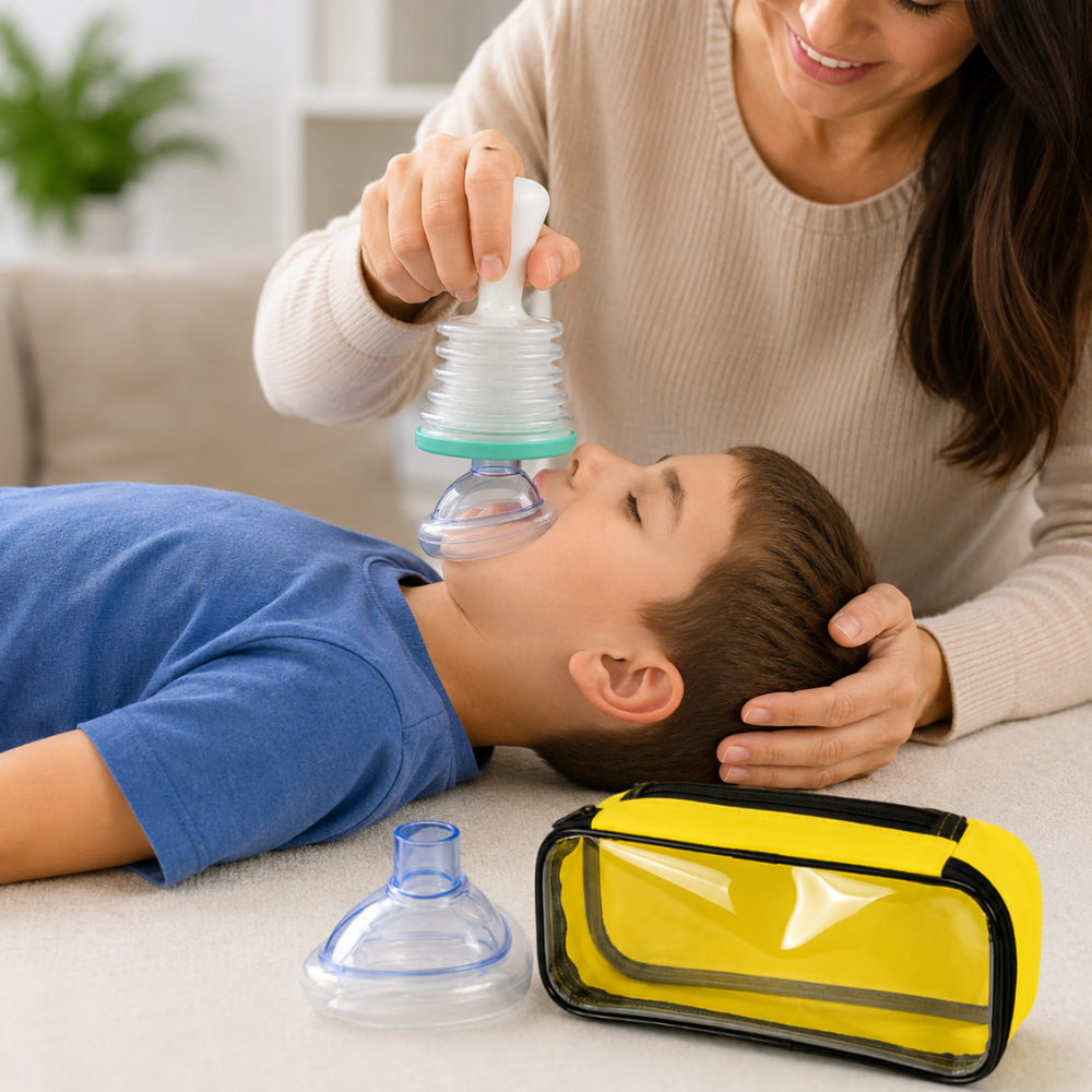 Kit di Primo Soccorso con Aspiratore Manuale per Vie Aeree, Strumento di Soccorso per Soffocamento
