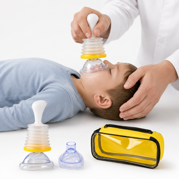 Kit di Primo Soccorso con Aspiratore Manuale per Vie Aeree, Strumento di Soccorso per Soffocamento