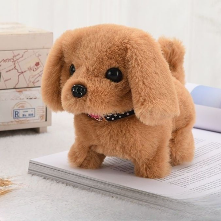 Giocattolo di peluche cane robot interattivo che cammina e abbaia