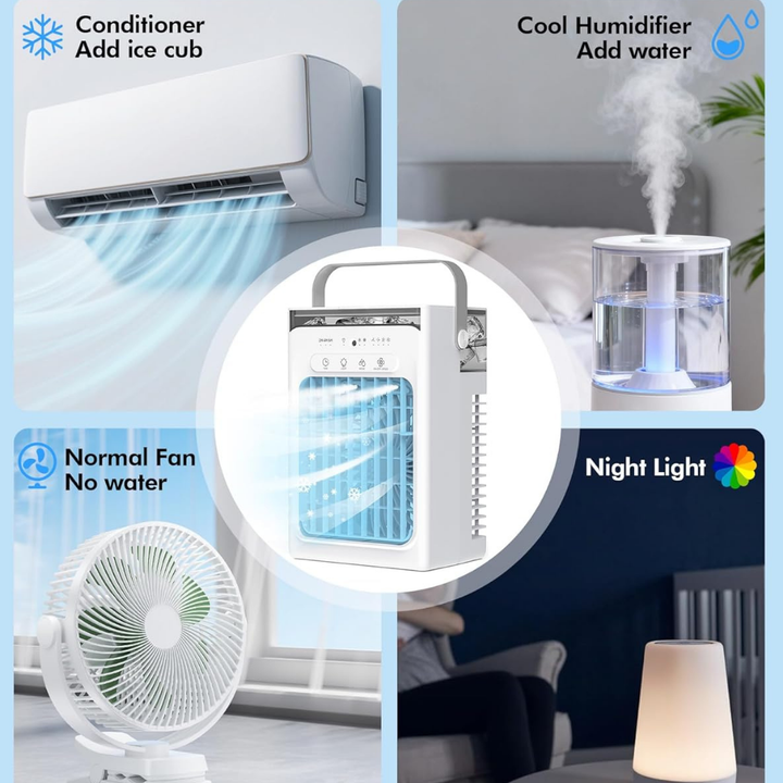 Condizionatore d'Aria Portatile Mini Ventilatore Rinfrescante USB Raffreddatore da Scrivania