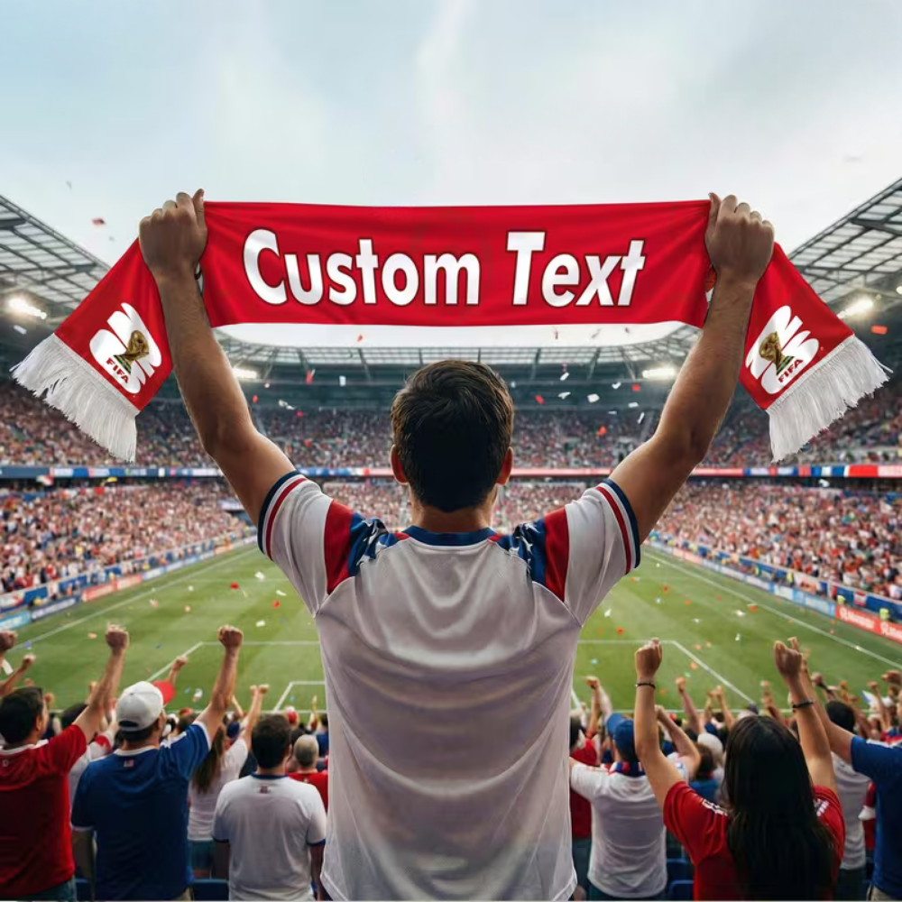 Fußballschal mit individuellem Text WM-Fanbanner