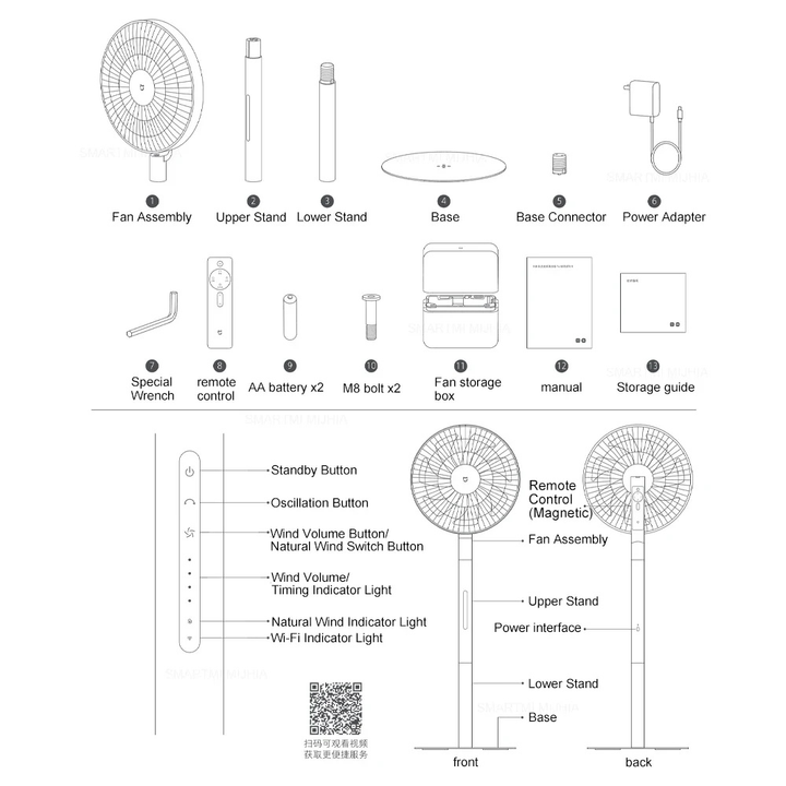 Pedestal Fan Cooling Pedestal Floor Fan Oscillating Quiet