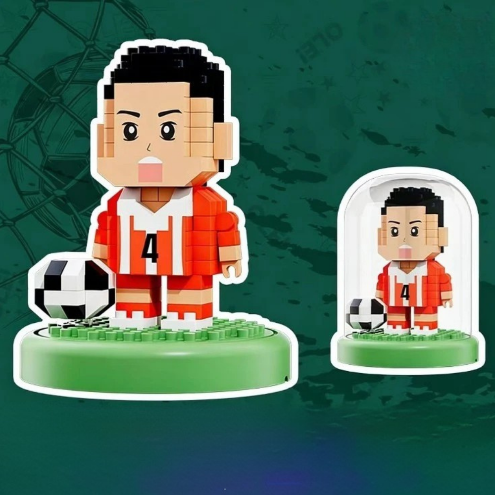 Building Blocks Soccer Trophy Model Sports Display Collectible