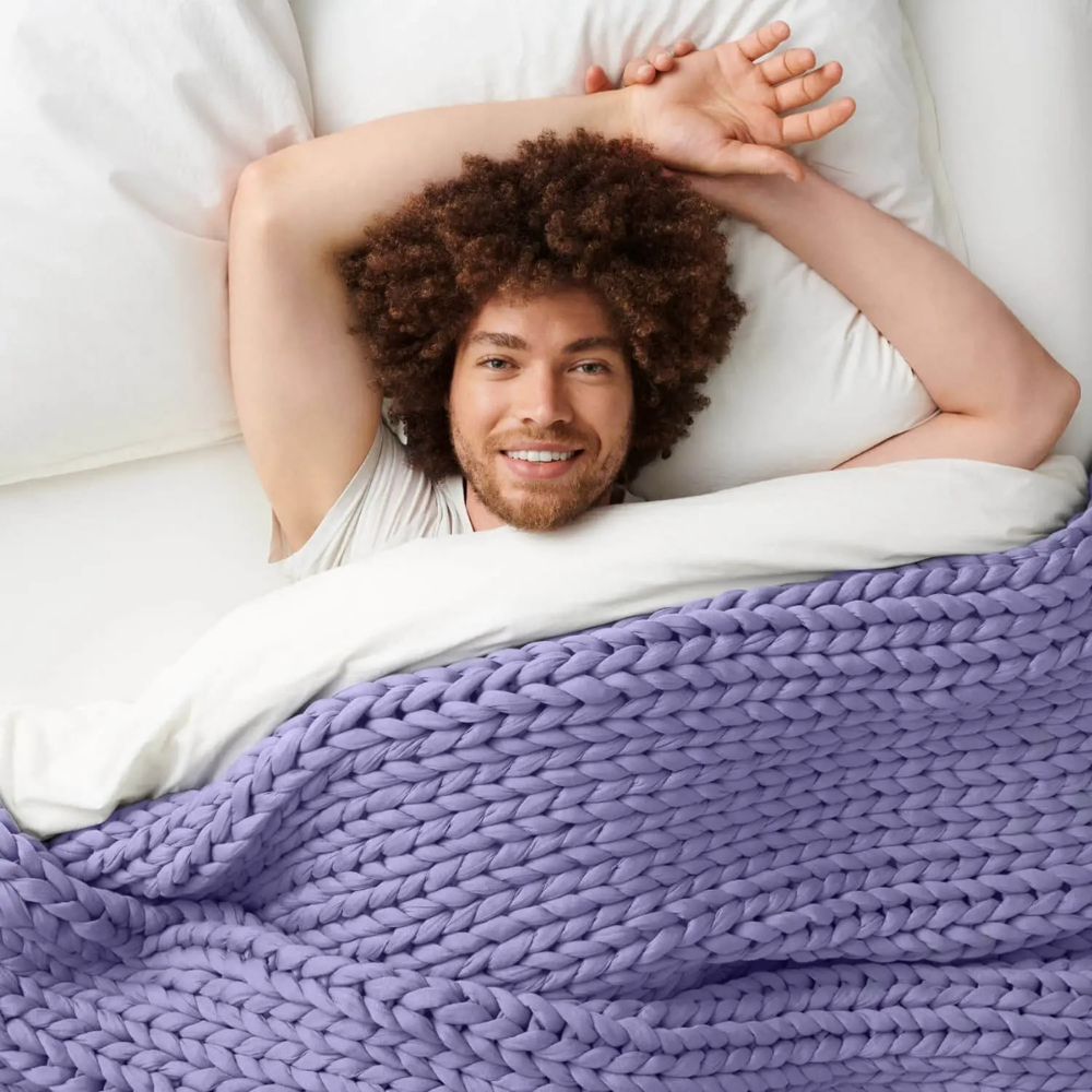 Coperta Ponderata Rinfrescante in Maglia Grossa per Dormire