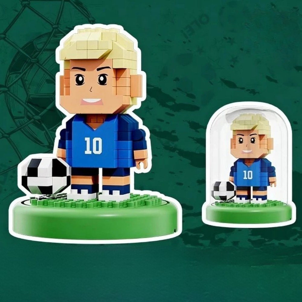 Building Blocks Soccer Trophy Model Sports Display Collectible