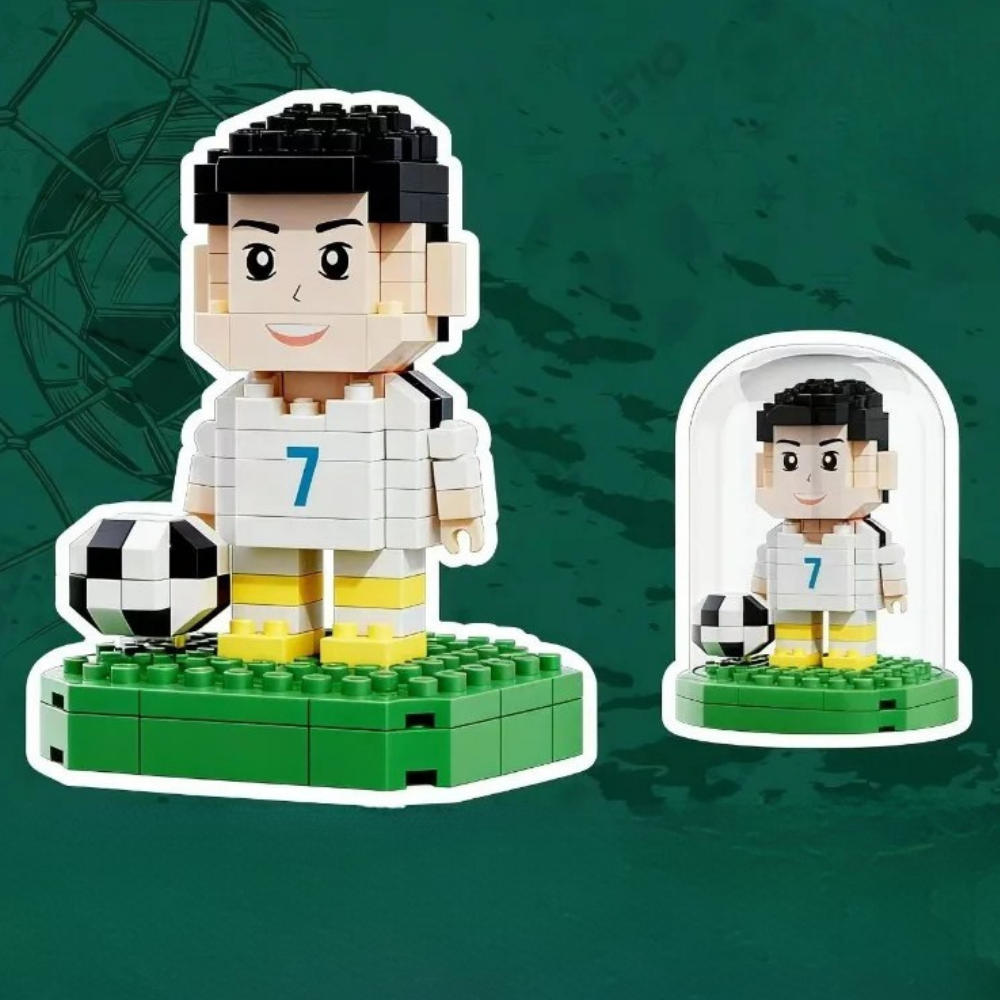 Building Blocks Soccer Trophy Model Sports Display Collectible